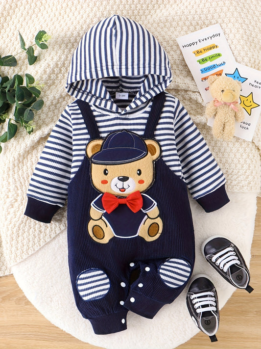Baby Boy Long Sleeve Romper And Pocket Pants Set For 0 To 18 Months Winter Fall Outfit Cozy Cotton