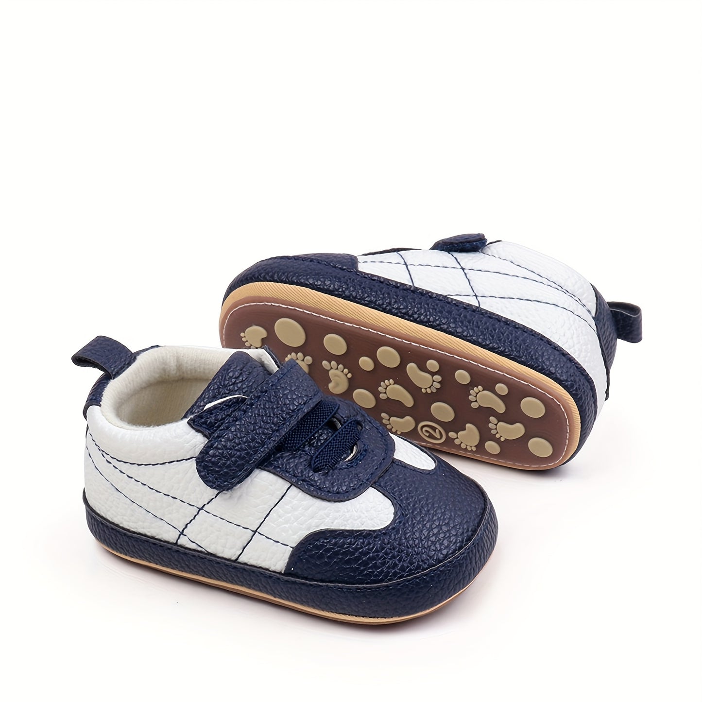 Baby Boys Girls First Walker Sneakers - Anti-Slip Sole, Slip-On Infant Shoes with Cushioned Insole - Lightweight Pre-Walking Shoes for Toddlers, All-Season Practice Walking Shoes (White/Black/, Navy/, Brown/) - Parent-Favorit
