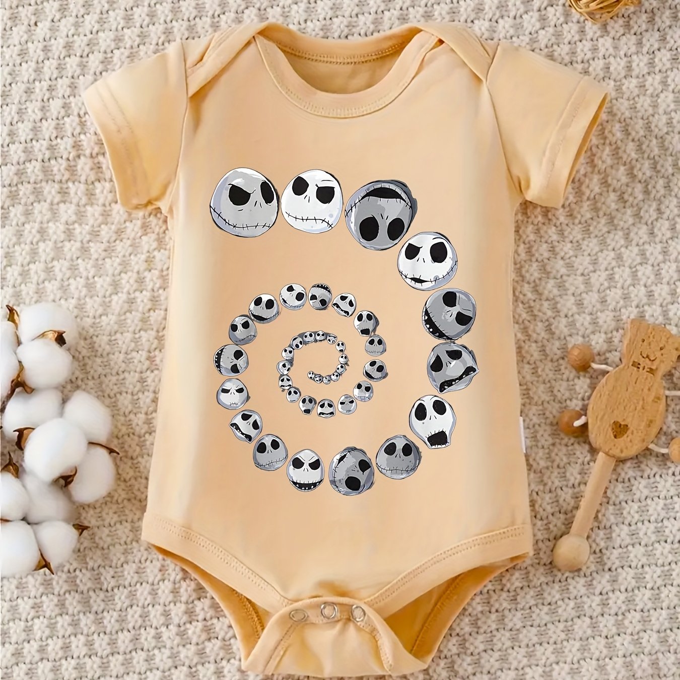 Disney The Nightmare Before Christmas Jack Baby Crawl Clothes 100 Percent Cotton 0-12 Months