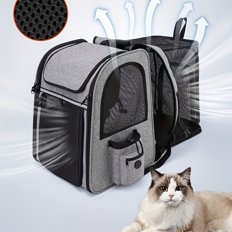 Expandable Breathable Pet Carrier Backpack Carries 18 Lbs