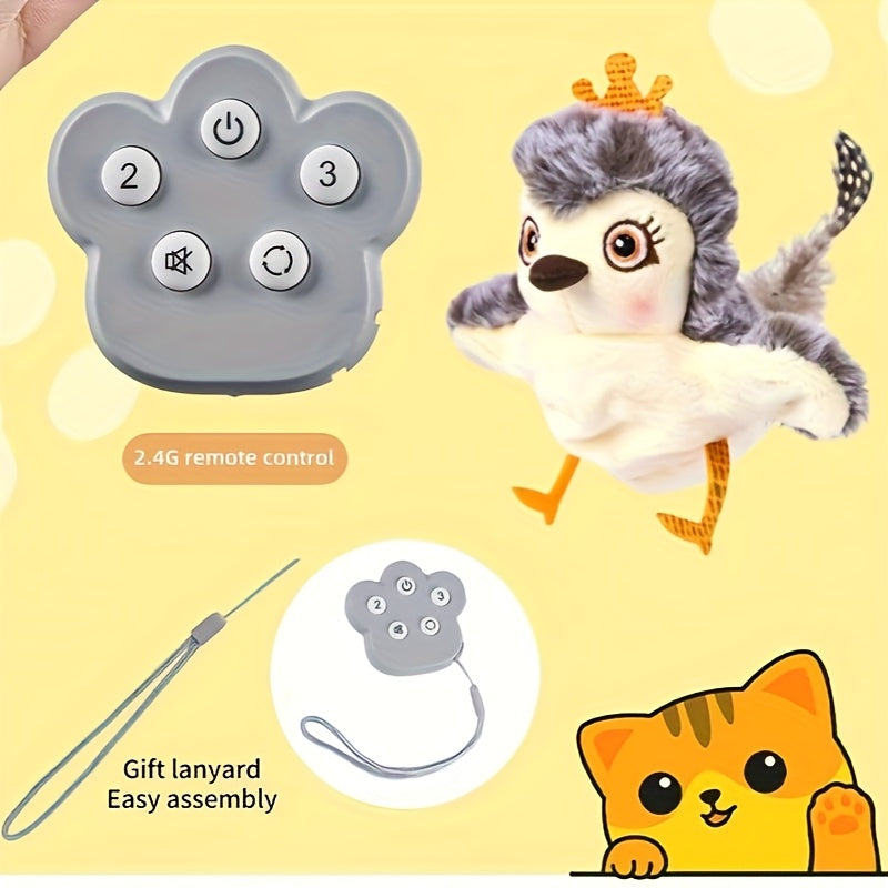 2.4G Remote Control Interactive Cat Toy with 3 Hunting Modes USB Rechargeable Plush Design