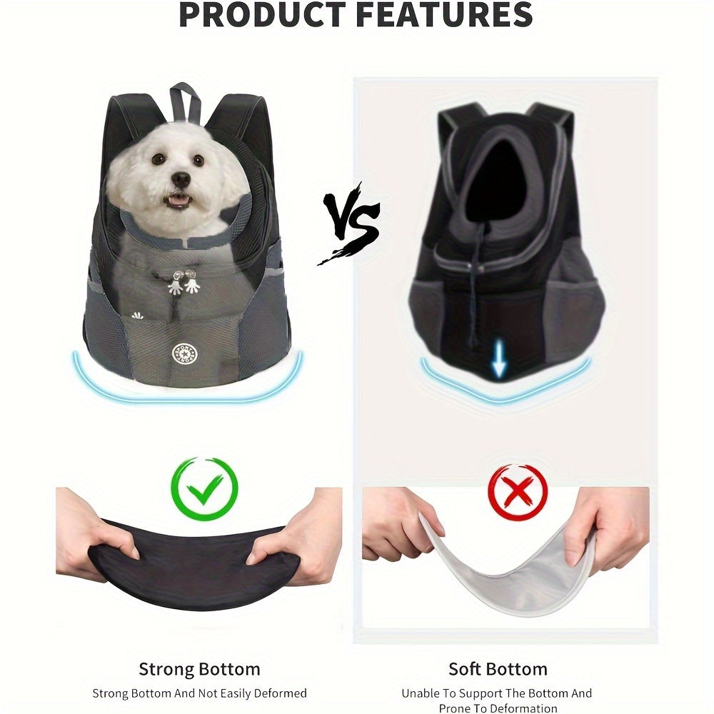 Breathable Mesh Dog Backpack With Adjustable Straps And Belt