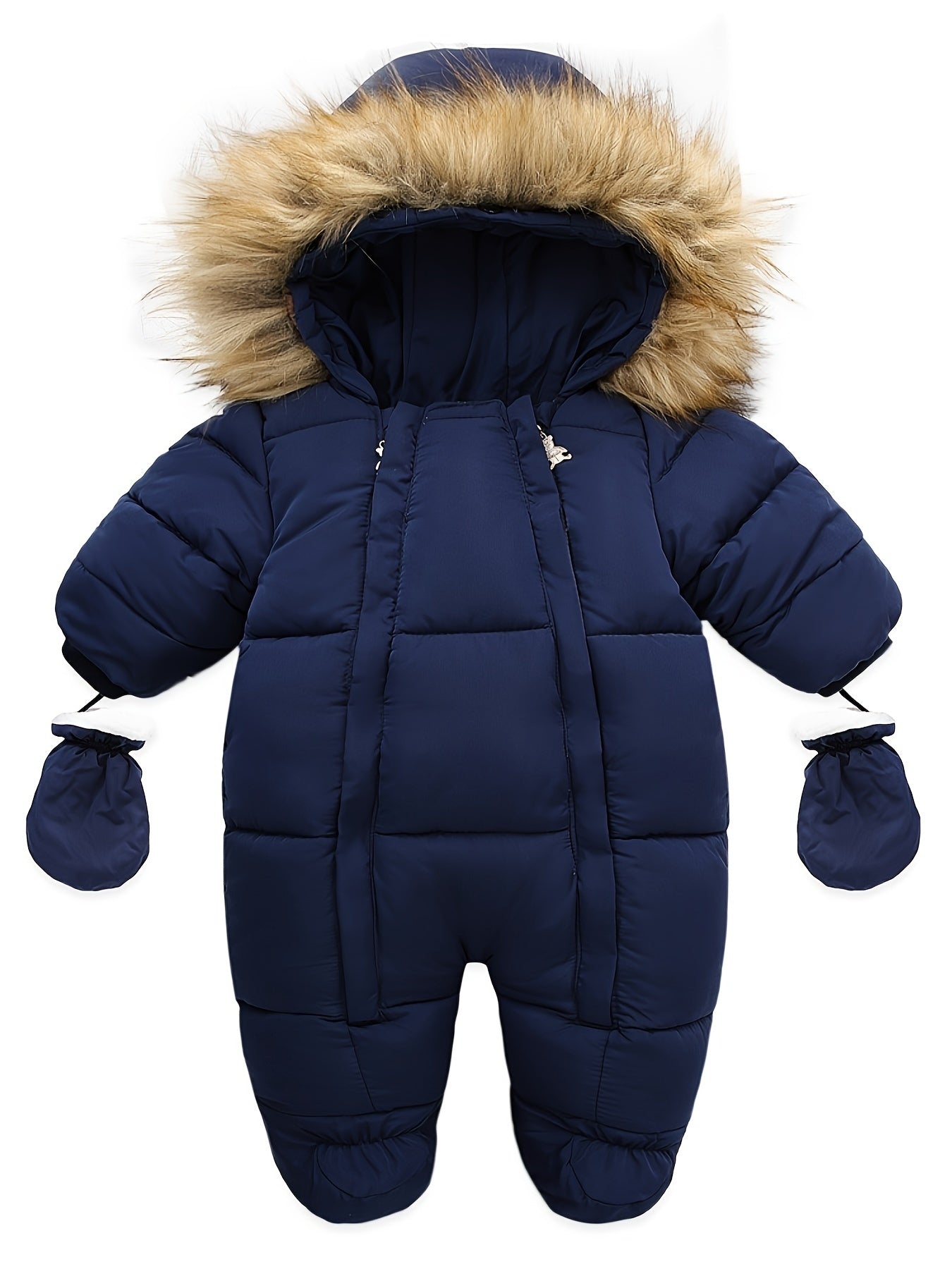 Winter Snowsuit Romper With Hooded Footie For Babies