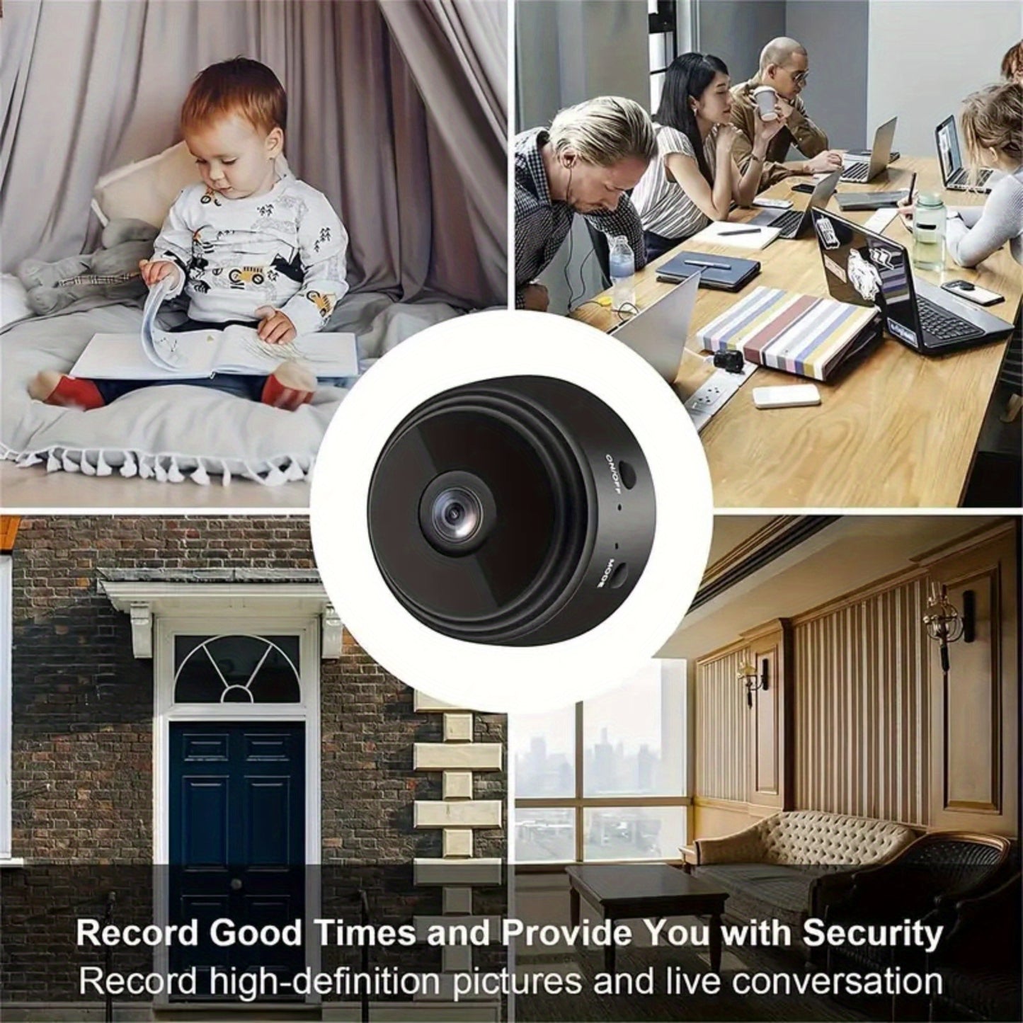 6pcs Wireless Remote Monitoring Cameras 1080P HD Wide Angle Home Security System