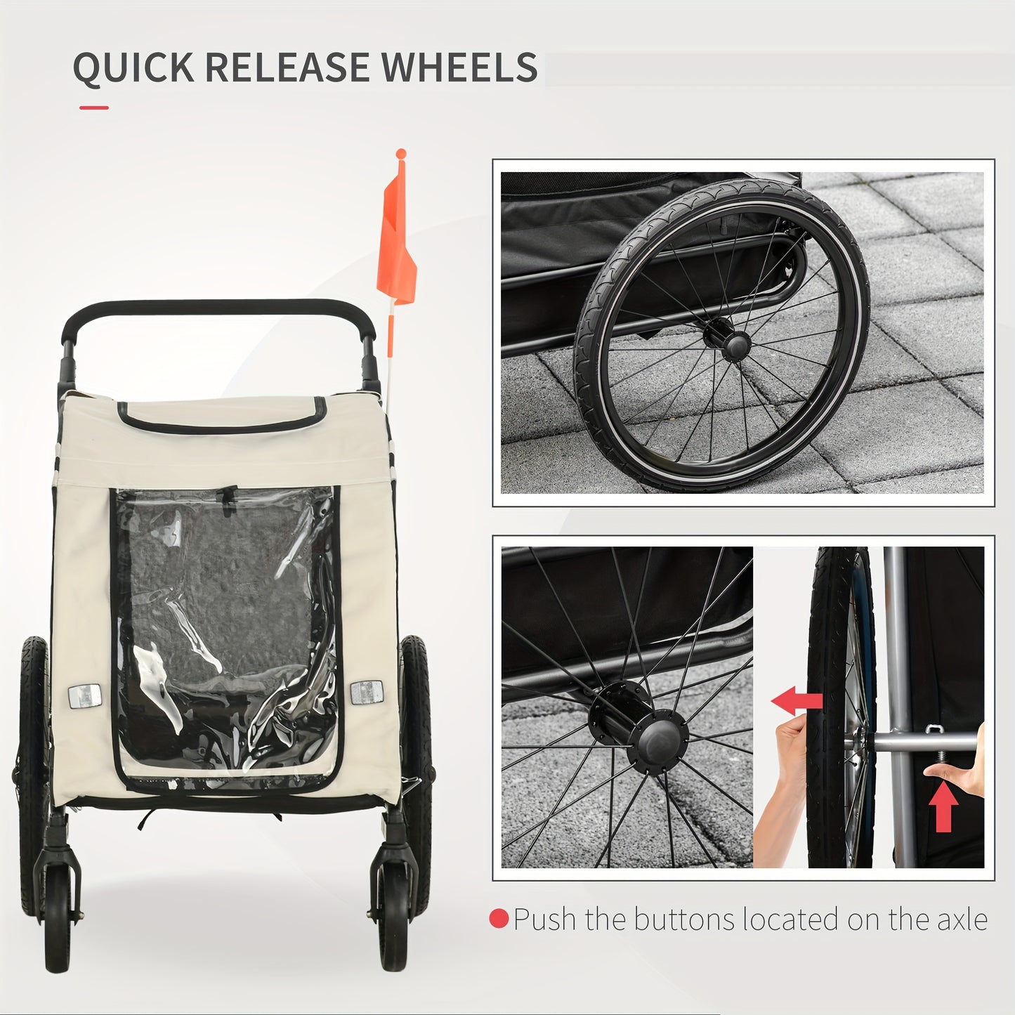 Aosom 2 In 1 Pet Bike Trailer For Small Dogs Weatherproof