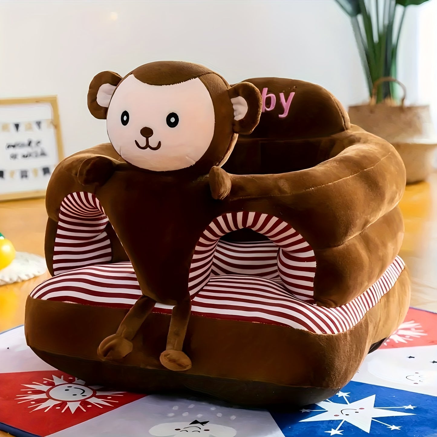 Adorable Cartoon Sofa Chair for Youngsters Soft Cotton Portable Space-Saving Design