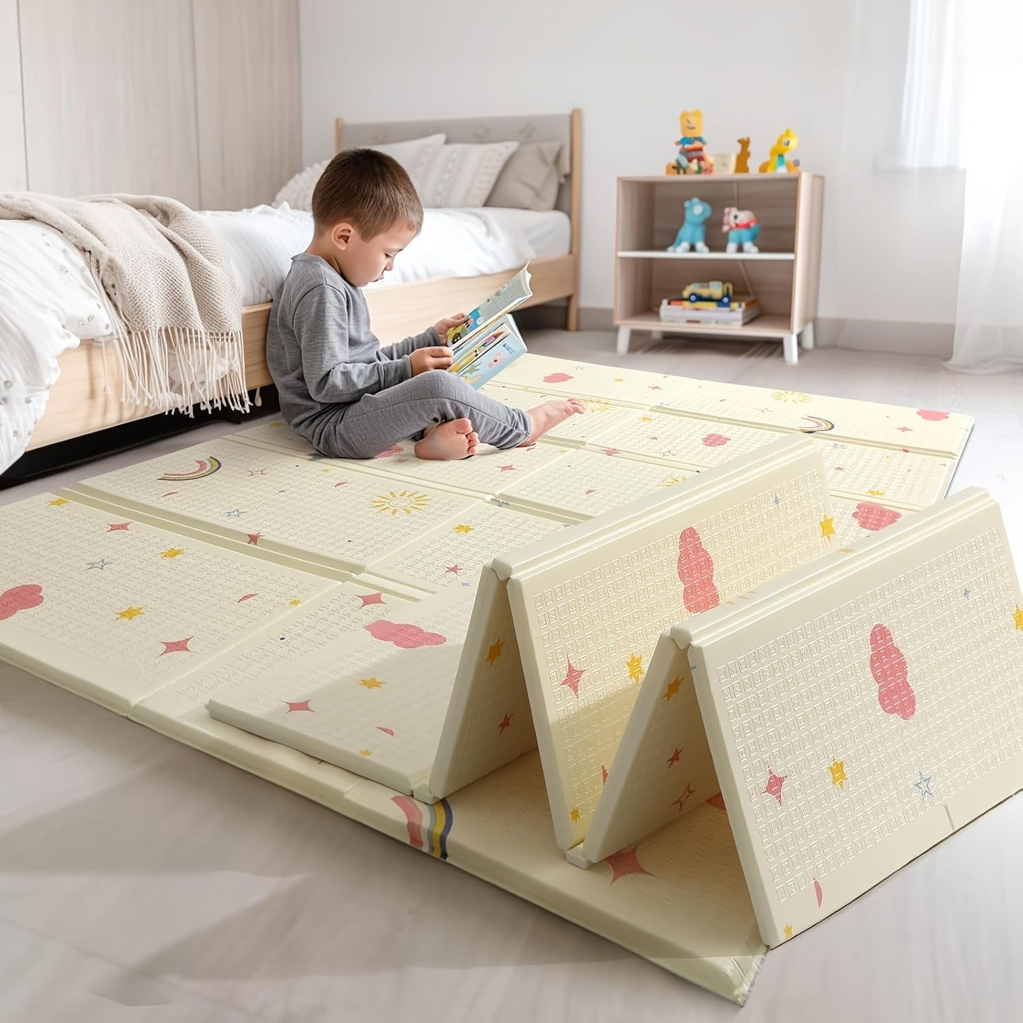 Extra Large Reversible ABC Padded Play Mat for Infants and Toddlers Waterproof Foam Mat