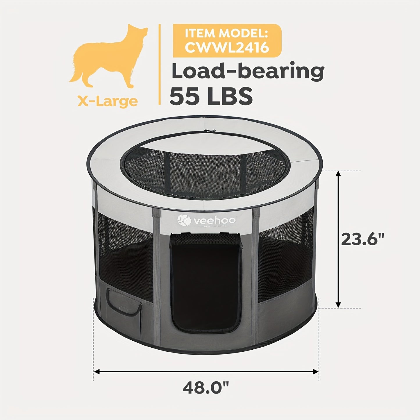 Veehoo Foldable Portable Dog Playpen for Indoor and Outdoor Use - Ideal for Small and Medium Dogs