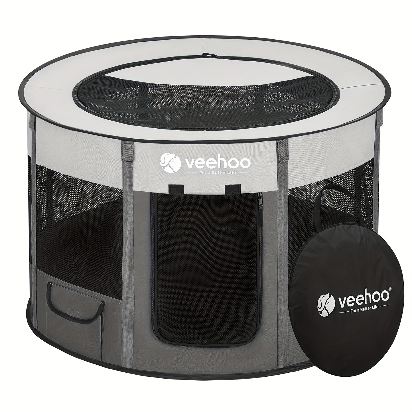 Veehoo Foldable Portable Dog Playpen for Indoor and Outdoor Use - Ideal for Small and Medium Dogs
