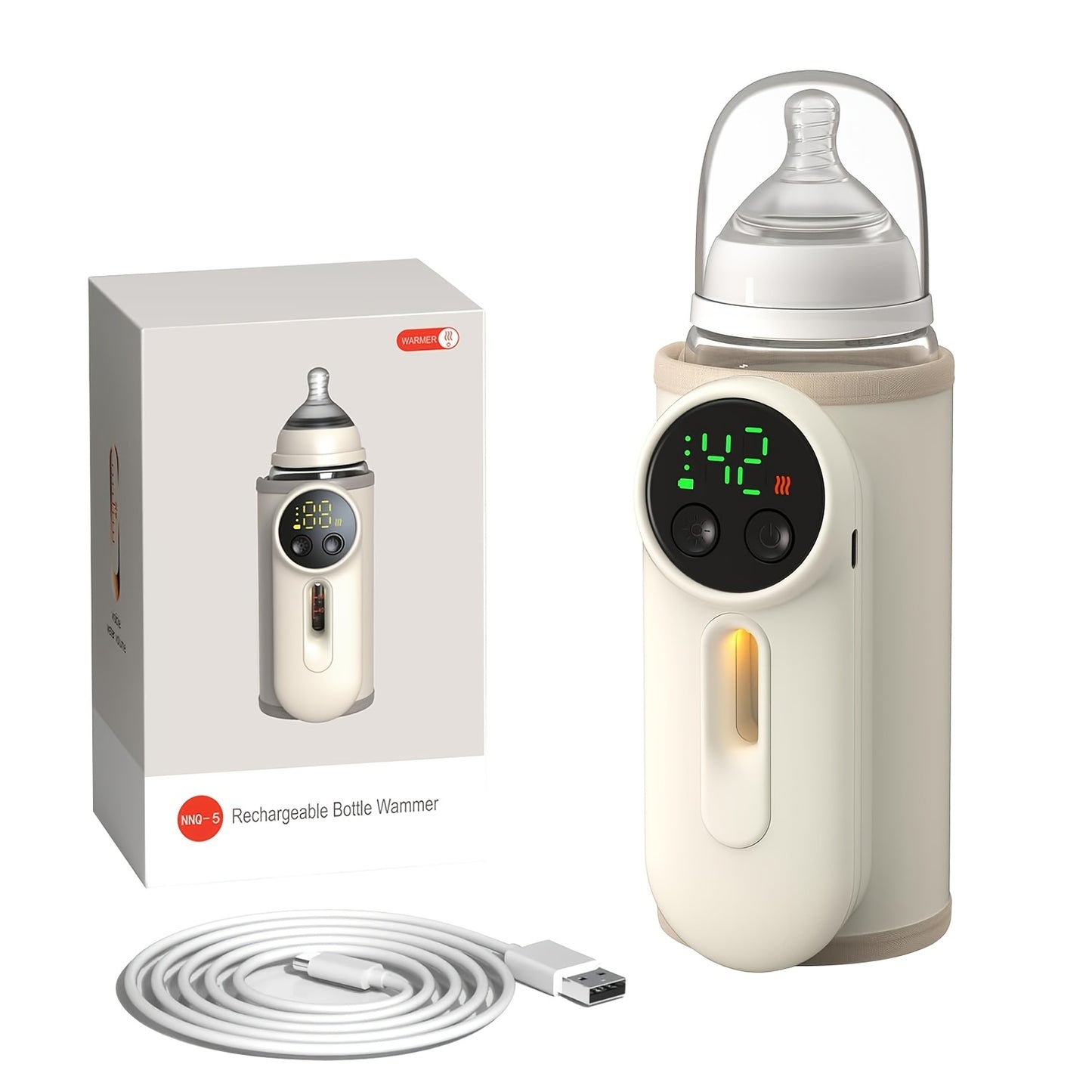 Fast Heating Portable Baby Bottle Heater For Travel With Milk Volume Monitor And Cordless Design