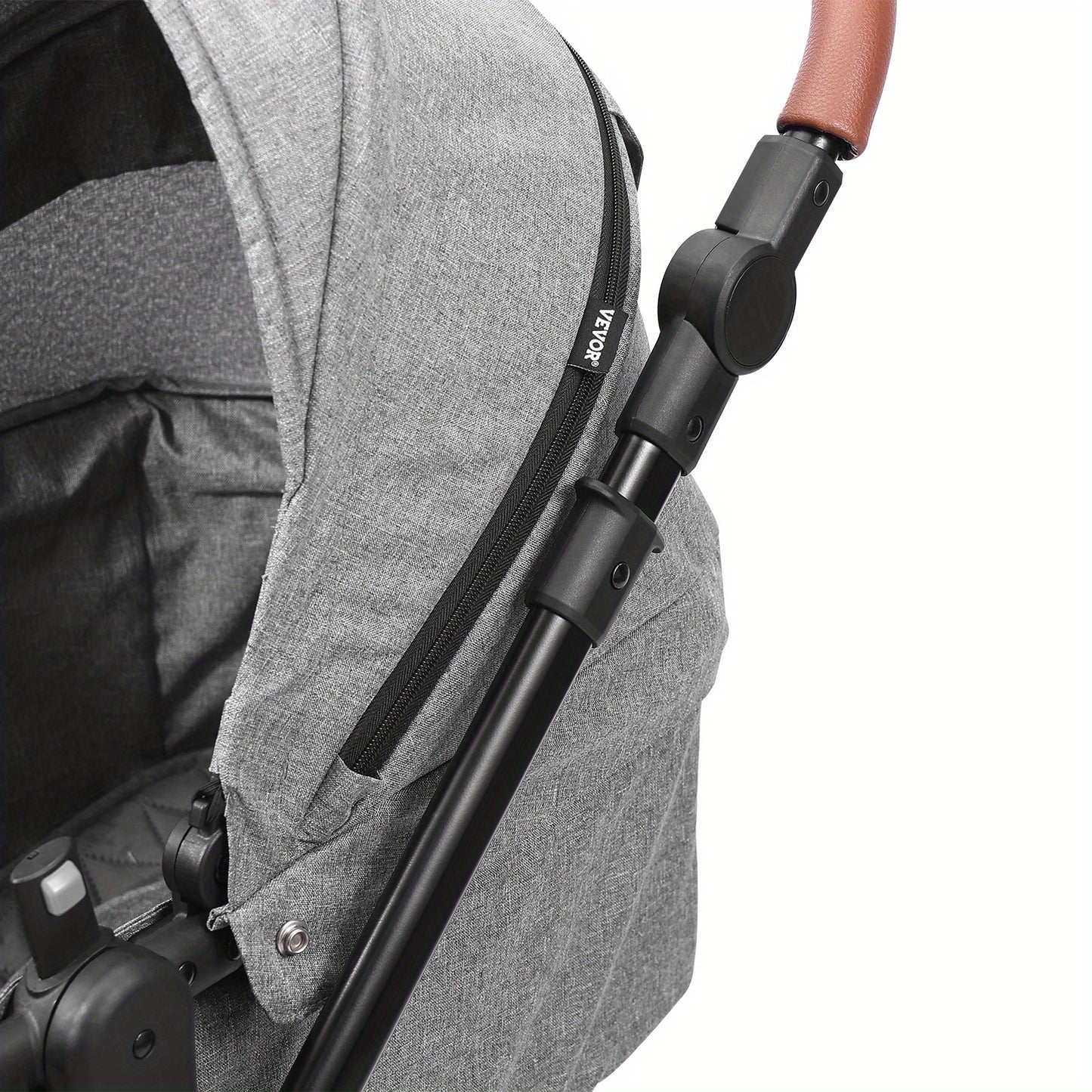 VEVOR Standard Baby Stroller, Infant Toddler Stroller with Bassinet, 3rd-Gear Adjustable Backrest & Foldable & Reversible Seat, Carbon Steel Newborn Stroller with Leg Cover and Mesh Net, Dark Grey