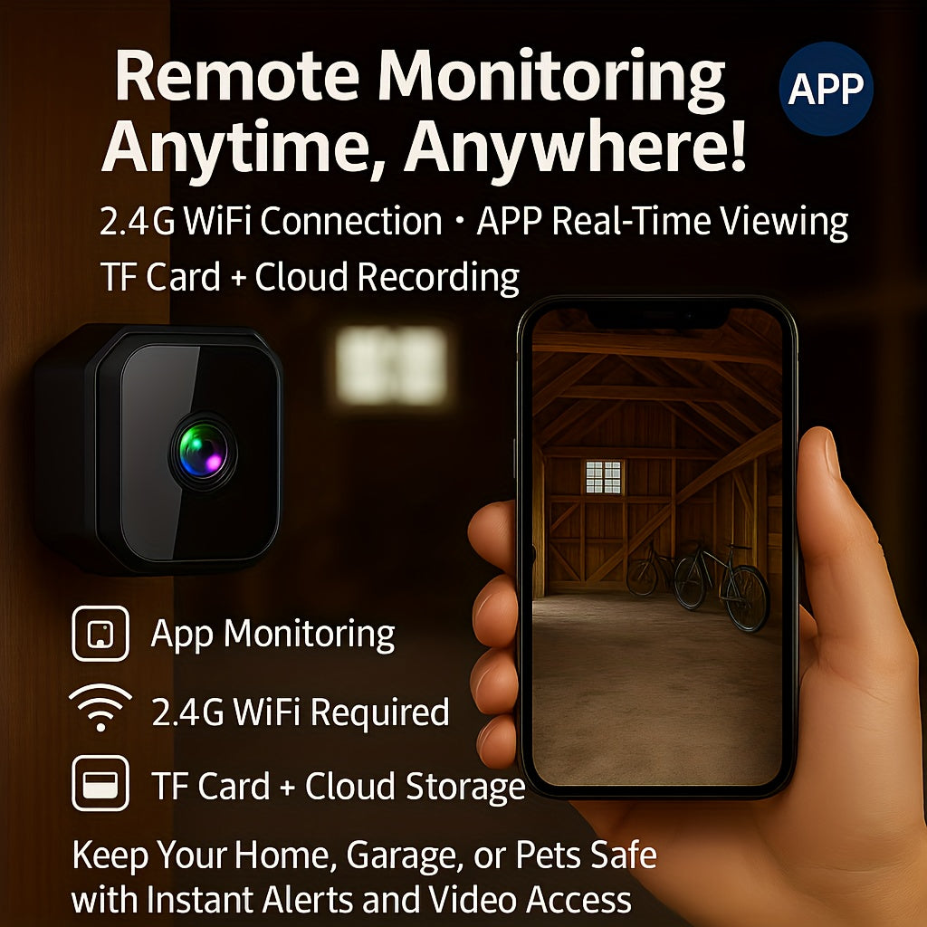 HD Mini Wireless Security Camera with Night Vision Motion Detection and Two-Way Audio