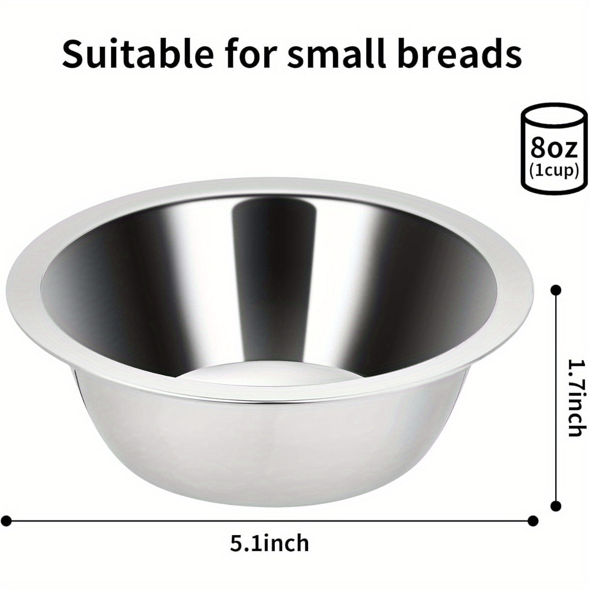 Hanging Stainless Steel Water Bowls for Small Dogs and Cats No Spill Design 8oz Set