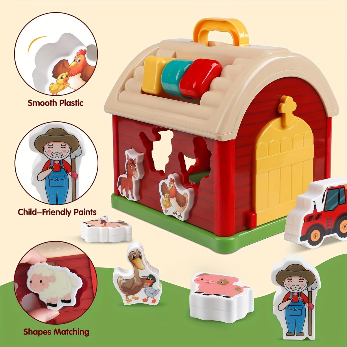 11 Pieces Farm Animal Sorting Stacking Toys for Preschool Learning Fun for Toddlers