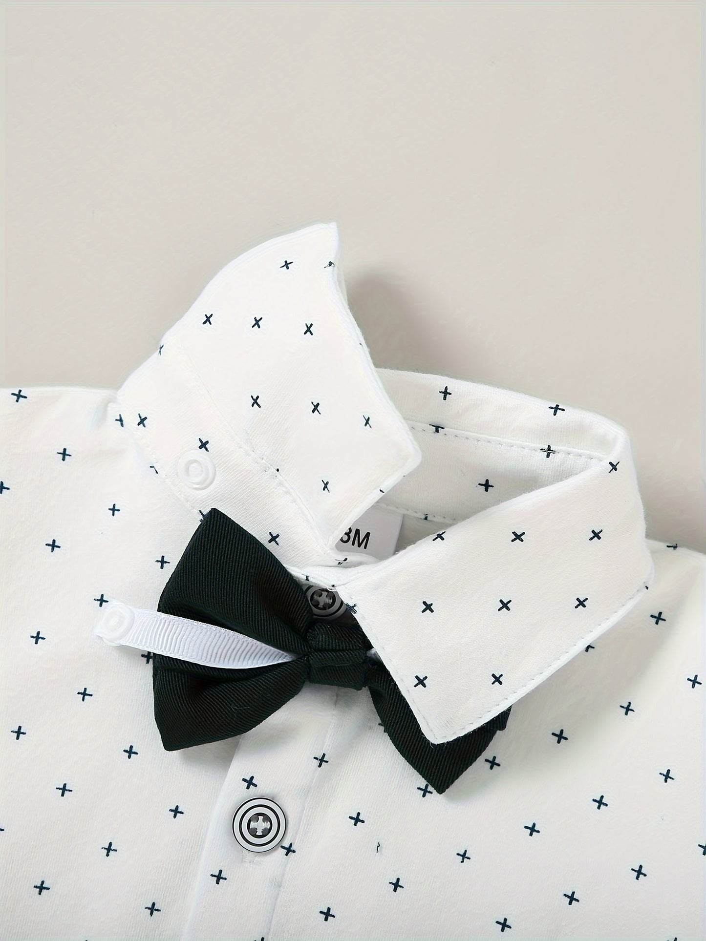 5pcs Baby Boy Long Sleeve Gentleman Suit Baby Boy Holiday Party Wedding Dress Suit One-Piece Shirt, Vest, Trousers, Bowtie, Corsage 0.0-78.74ft Soft And Comfortable Cotton Toddler Clothing