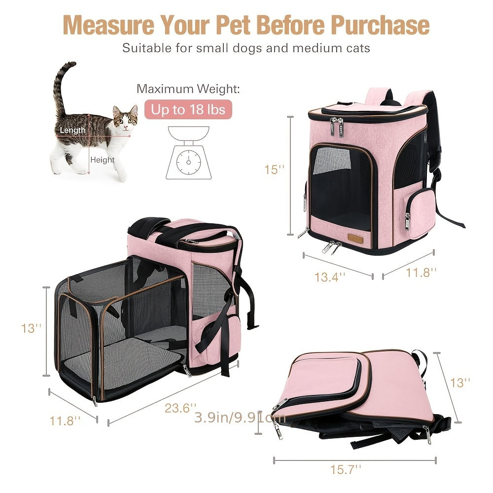 Lekesky Expandable Pet Carrier Backpack Breathable Mesh