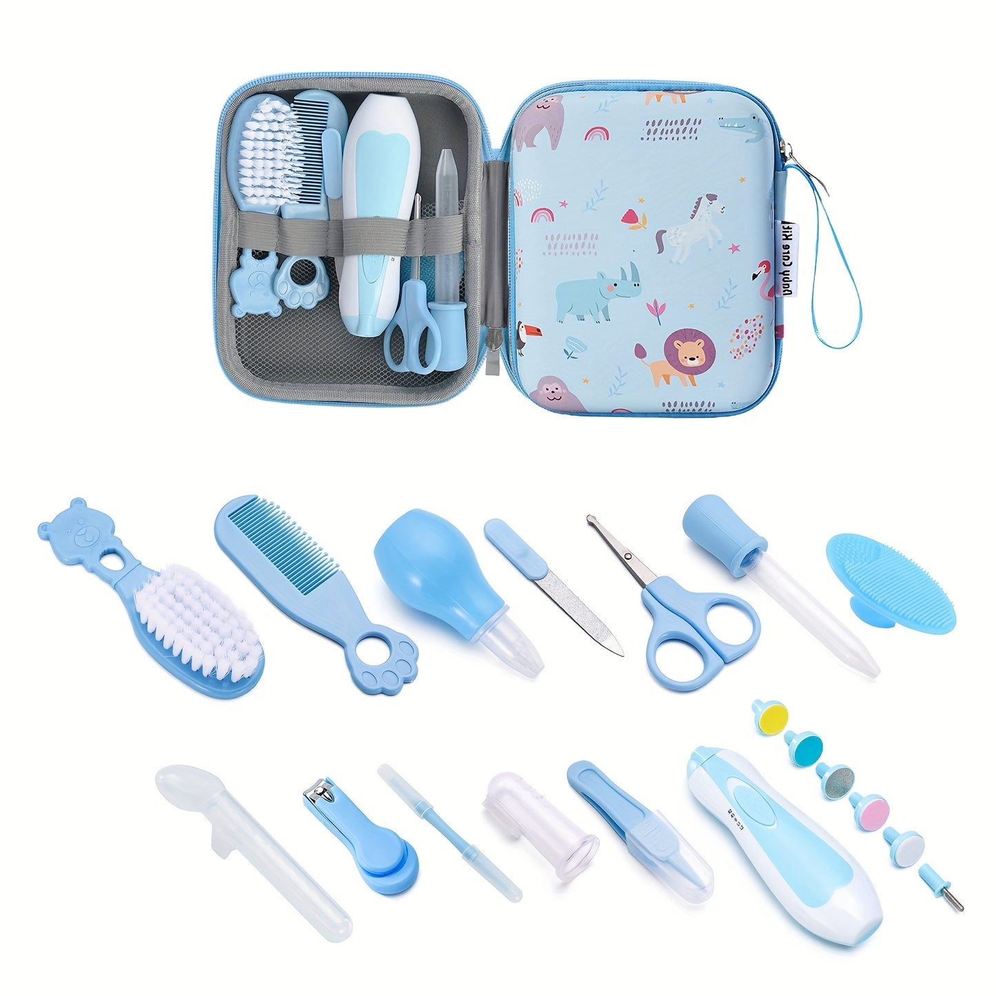 Essential Grooming Kit for Kids Includes Brush Comb Nail Clippers and Nasal Aspirator