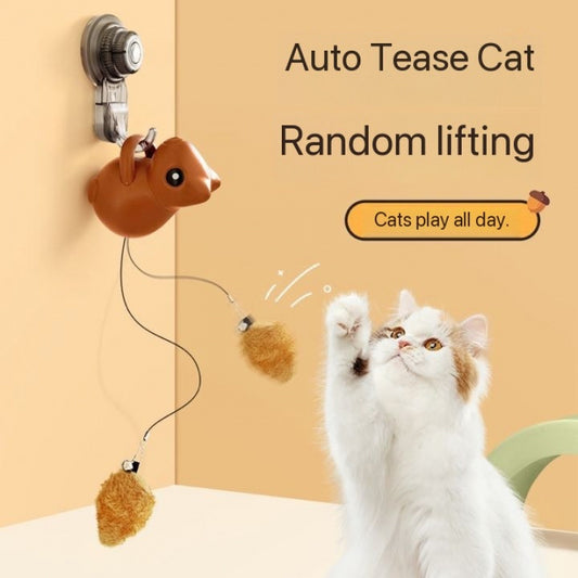 Smart Cat Toys Automatic Lifting Squirrel Ball with Accessories for Indoor Cats