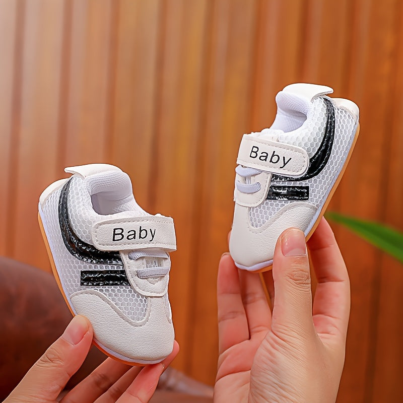 Casual Comfortable Mesh Sneakers For Baby Boys, Breathable Lightweight Non Slip Walking Shoes For Indoor Outdoor, Spring And Autumn