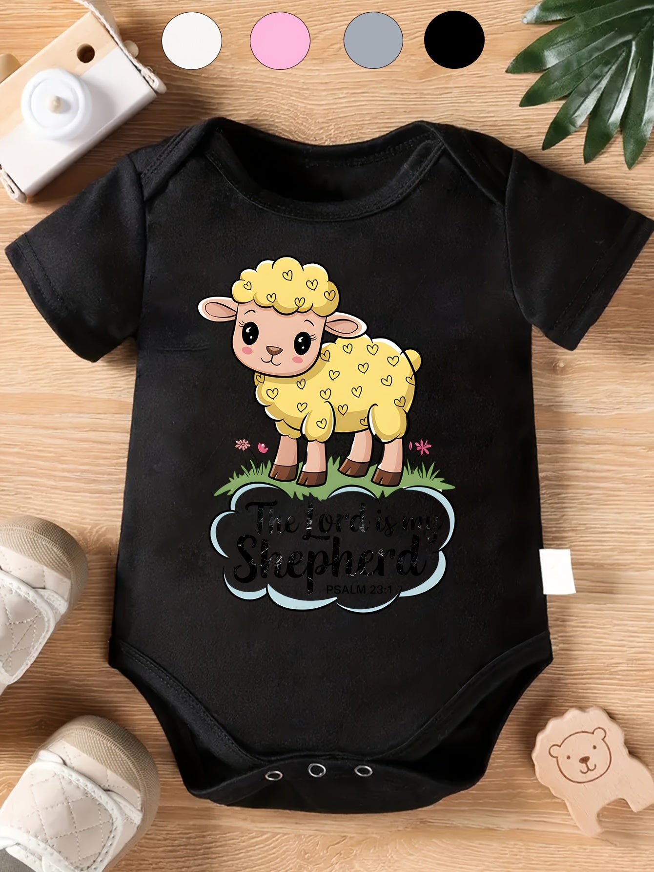 The Lord Is My Shepherd Baby Onesie for Spring Summer Soft Cotton Outfit 0-12 Months