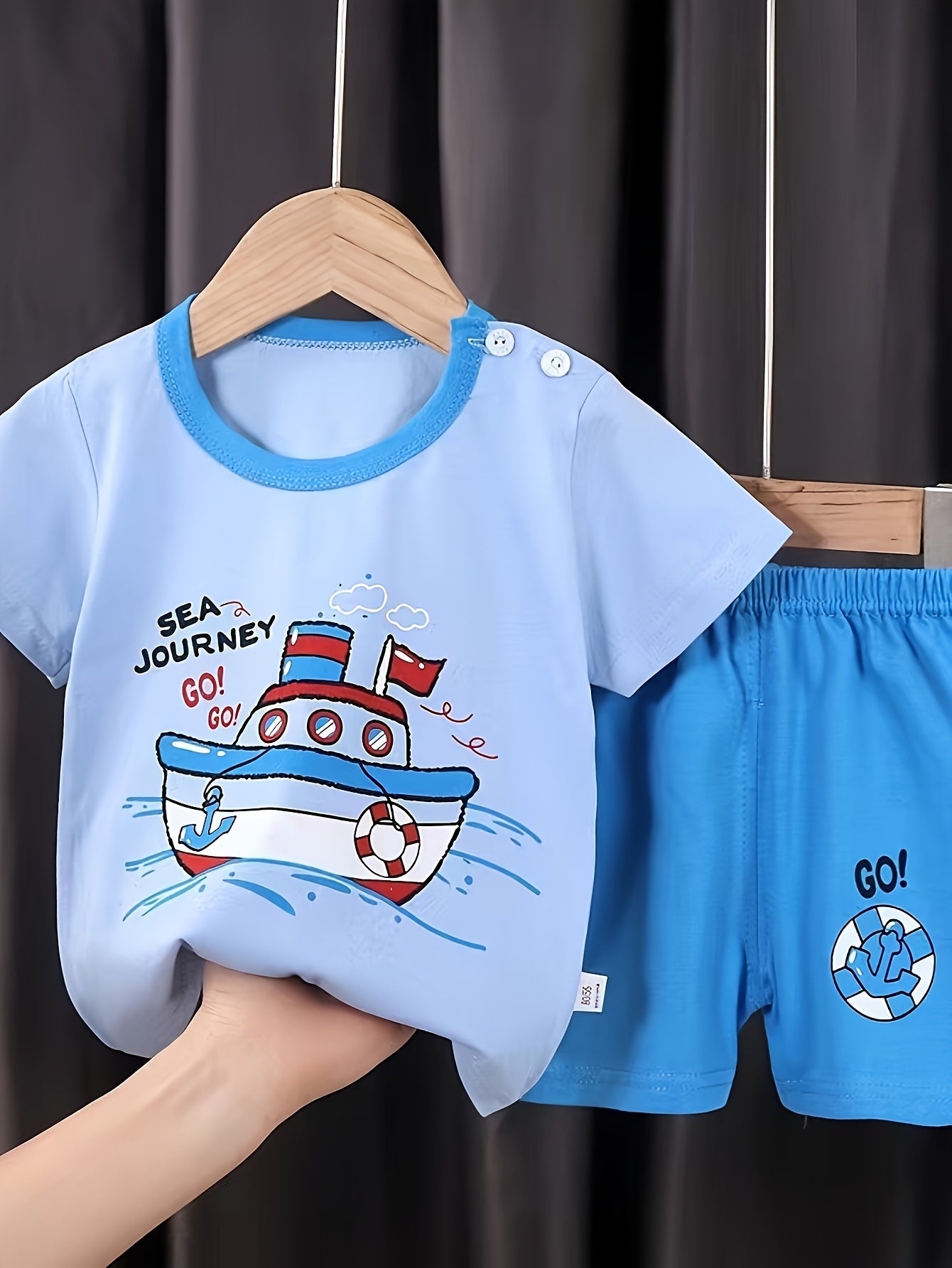 Baby Summer New Short Sleeve Suit! Four Sets! An Eight-piece Set! Children Like The Boat Crocodile Print Pattern, Pure Cotton Material, Comfortable And Breathable. It Is Also The Best Gift Parents Can Give Their Children. Sum