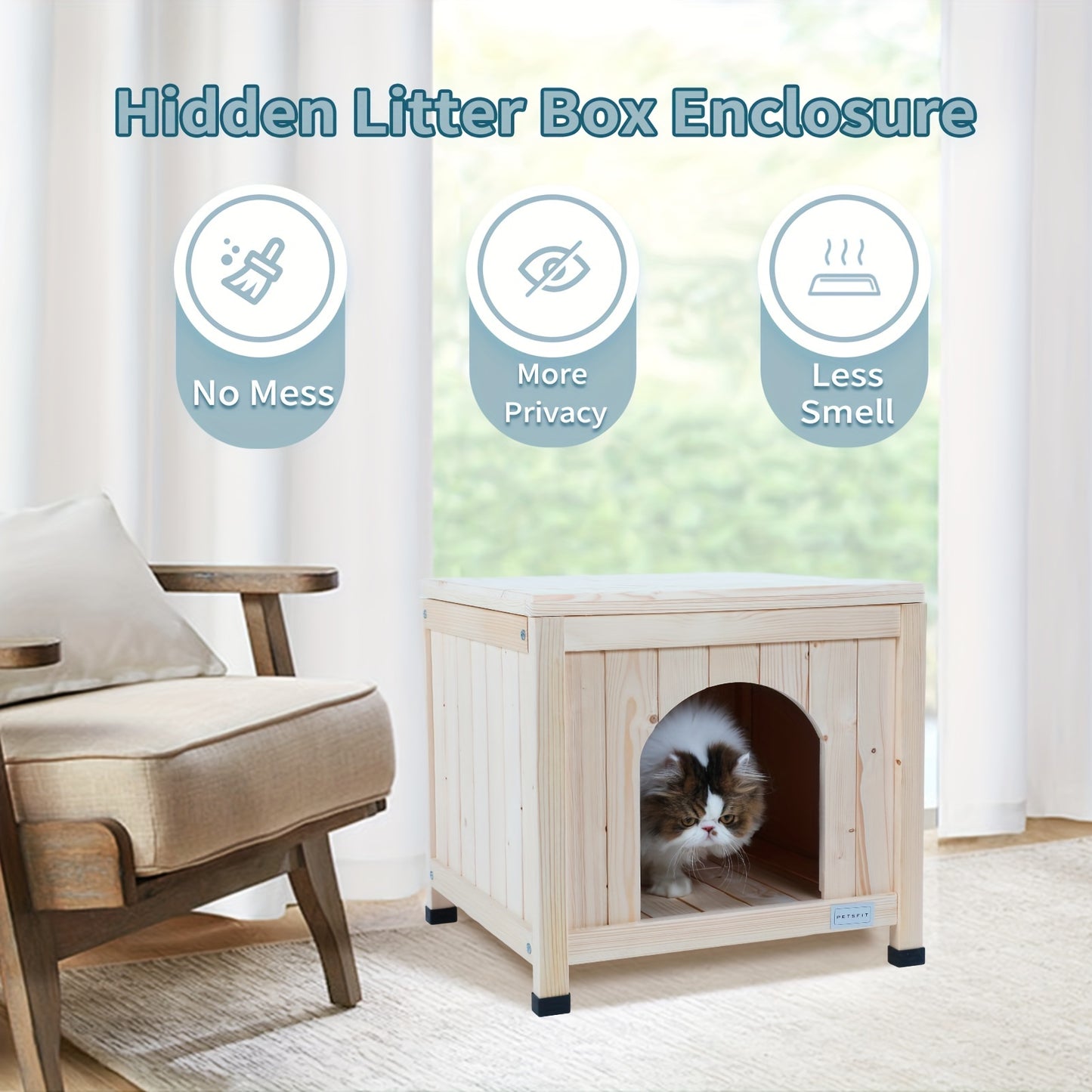 Wooden Indoor Dog House for Small Dogs and Cats Stylish Pet Furniture