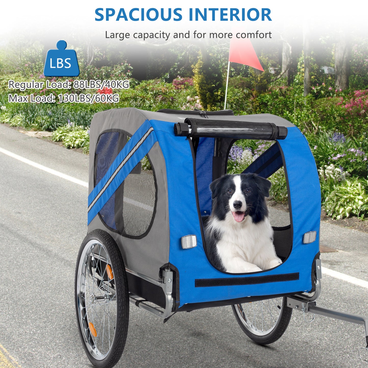 Folding Dog Bike Trailer For Bicycle With Universal Hitch