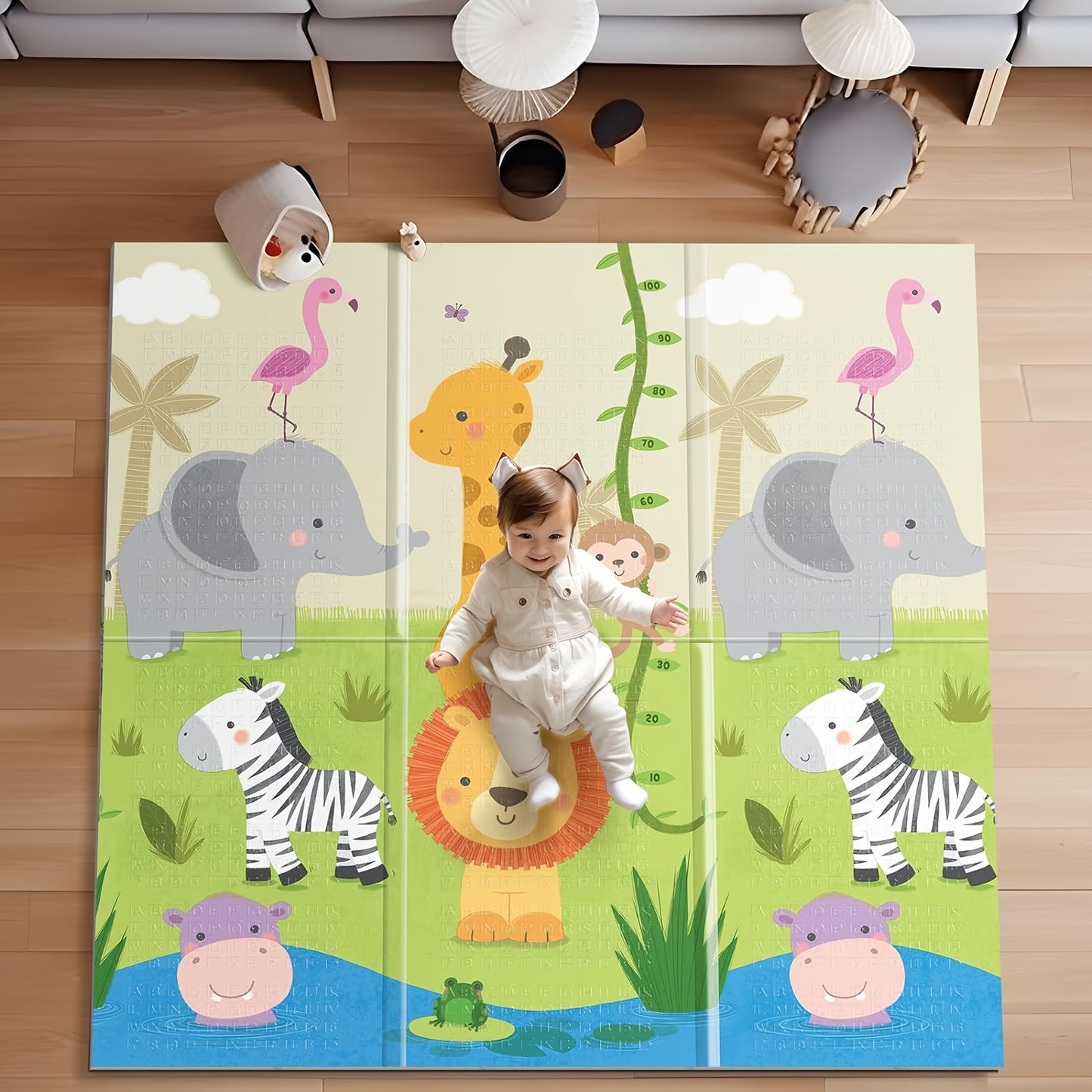 UANLAUO Reversible Baby Play Mat 71 X 59 Inches Foldable Anti Slip Crawling Mat