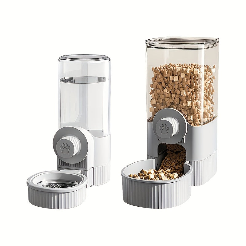 Automatic Hanging Gravity Pet Feeder And Water Dispenser Set With Cage Container Bowl