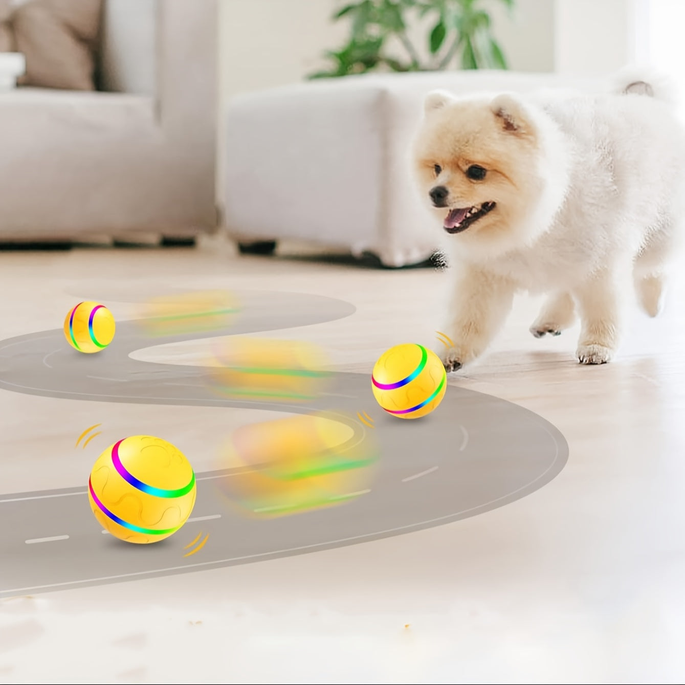 Intelligent Pet Dog Bouncing Ball with Colorful Lights for Medium to Large Dogs