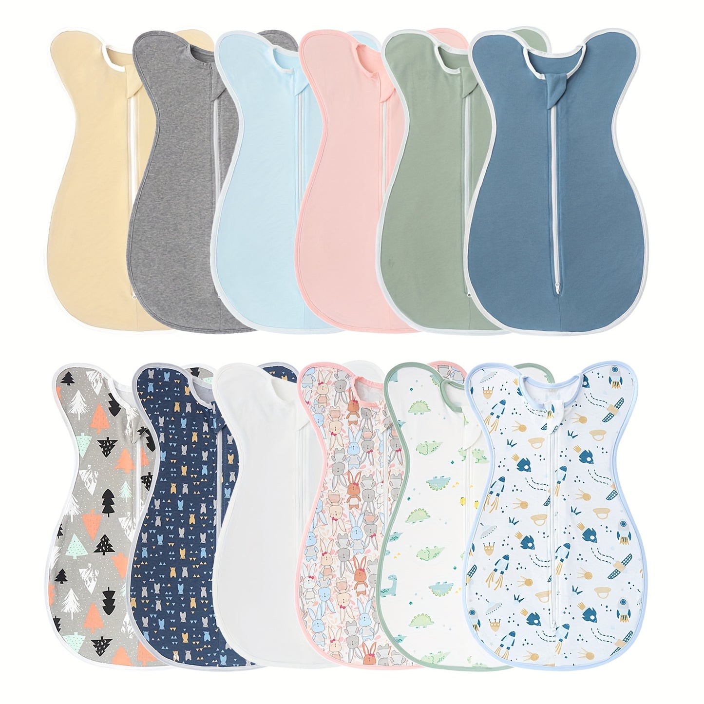 Set Of 2 Super Soft Newborn Sleeping Bags (Suitable for 0-6 Months) - Double Zipper, Breathable And Soft, Kids Wearable Blanket with Matching Hood, Suitable for Newborn Kids Girls, Great Newborn Gift