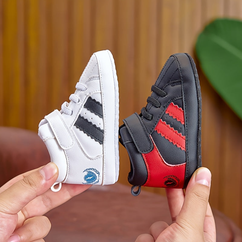 Toddler Sneakers | Soft Sole Walking Shoes | Fashion Casual Footwear | Easy Fastener Closure | Breathable Fabric Lining | Durable Sole | Versatile for Indoor & Outdoor Use | Available in Black, White, & Gray | Spring & Fall S