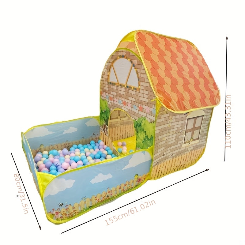 Cartoon Shaped Game Tents And Ball Pools Set For Indoor Outdoor Play Gift For Christmas And Halloween