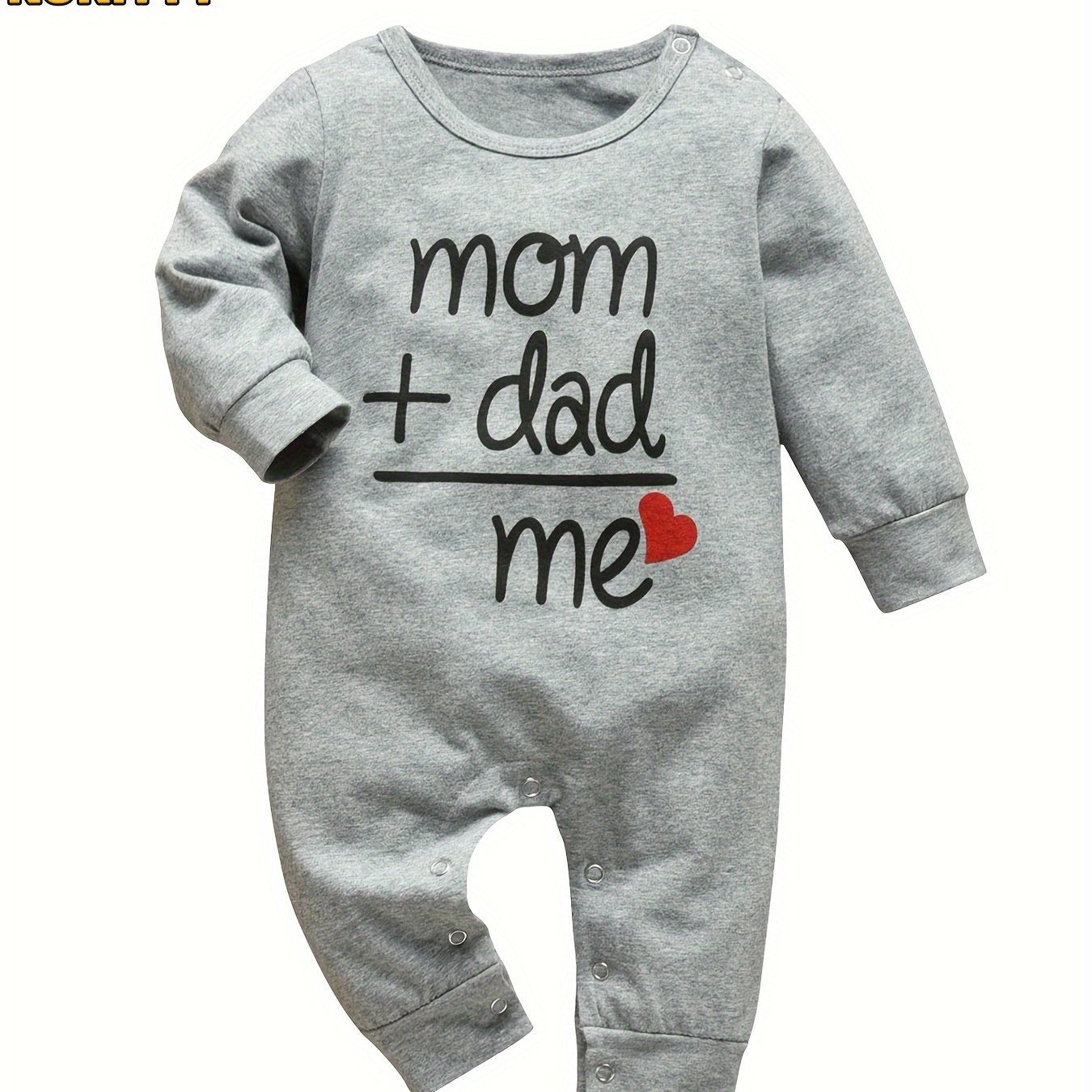 KuKitty Newborn Baby Boy Rompers Infant Girl Long Sleeve Letter Print Jumpsuit