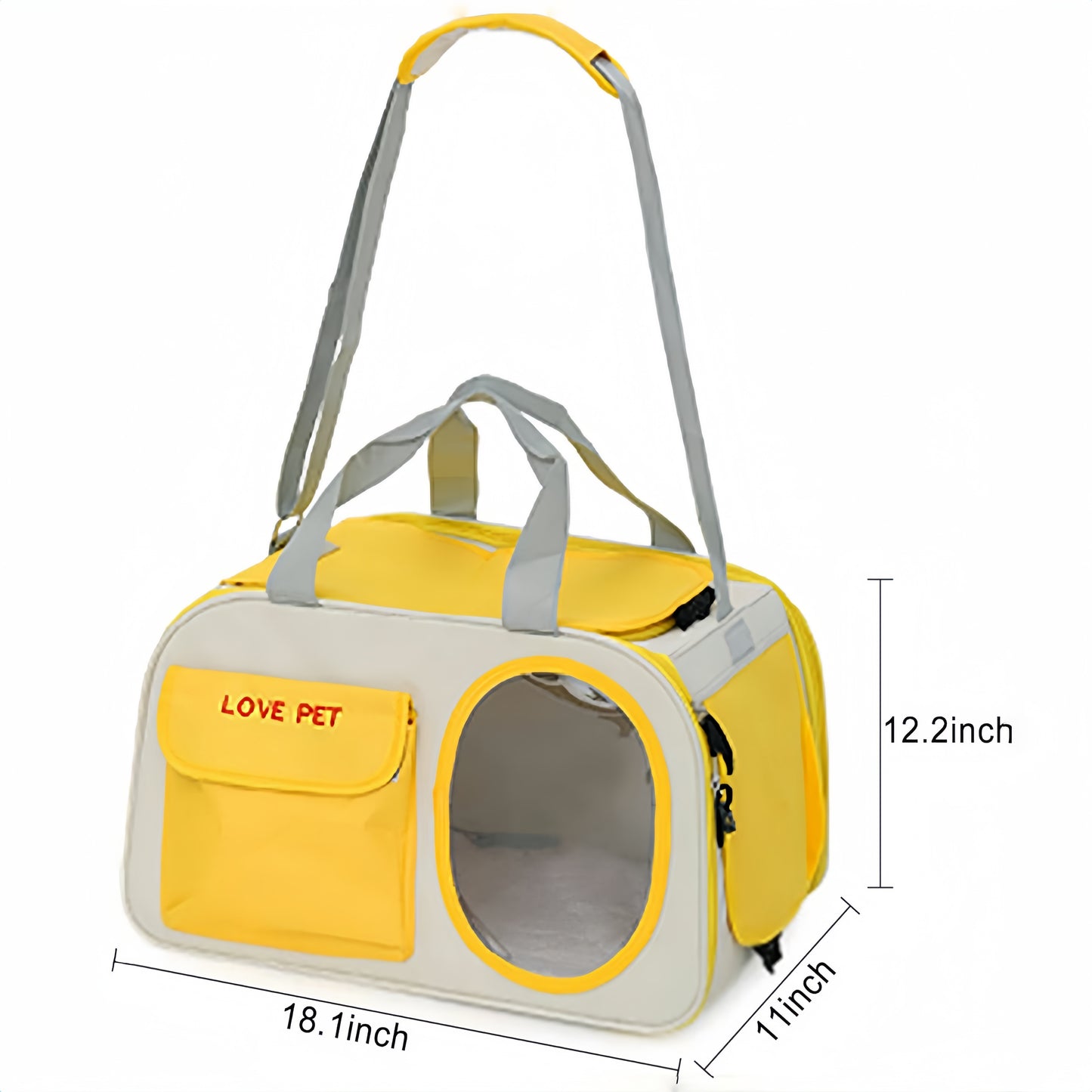 Foldable Portable Pet Backpack with Breathable Mesh for Cats and Dogs Airline Approved Yellow