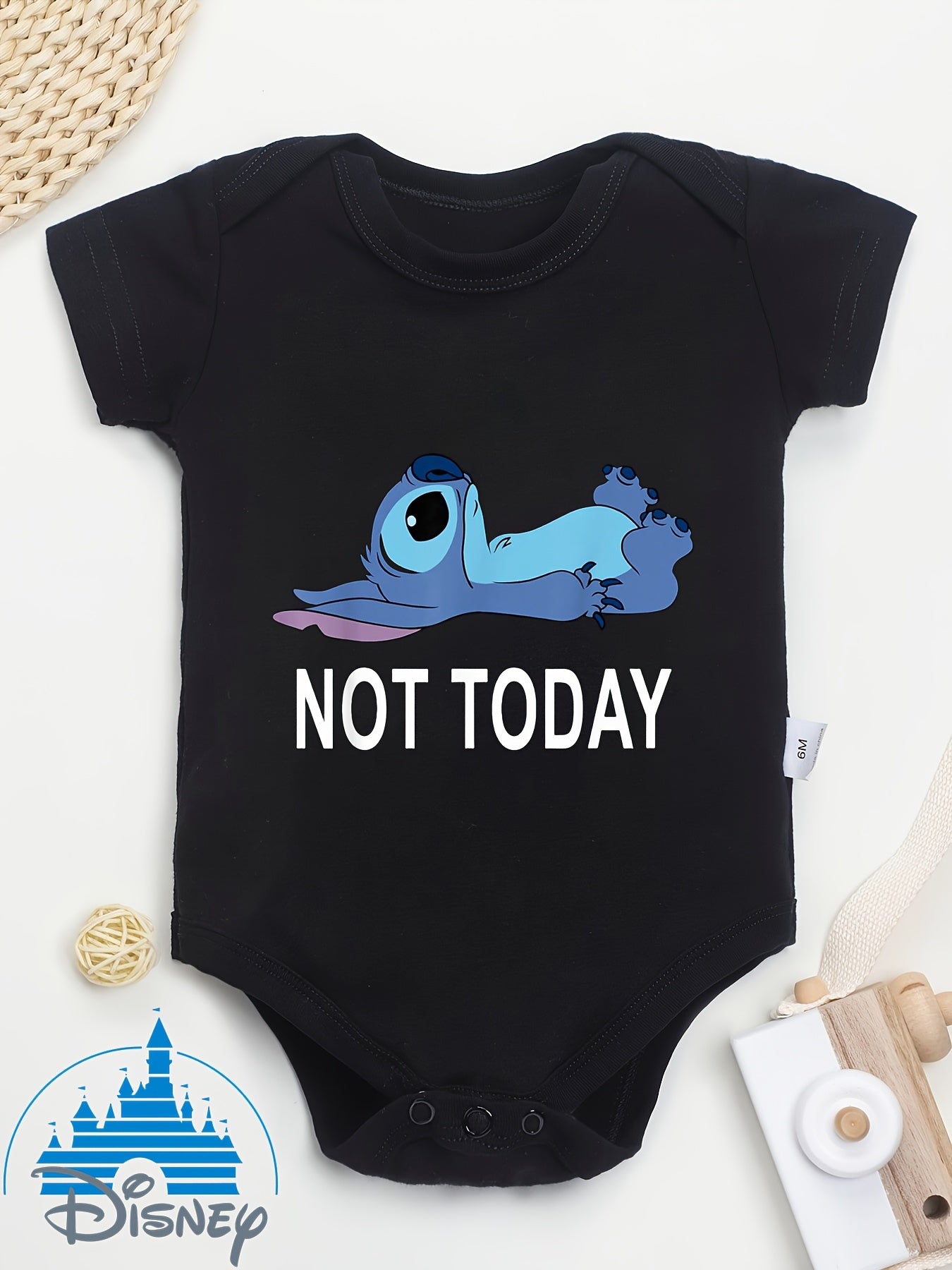 Disney Lilo Stitch Not Today Stitch Baby Jumpsuit for Infants and Toddlers Outdoors