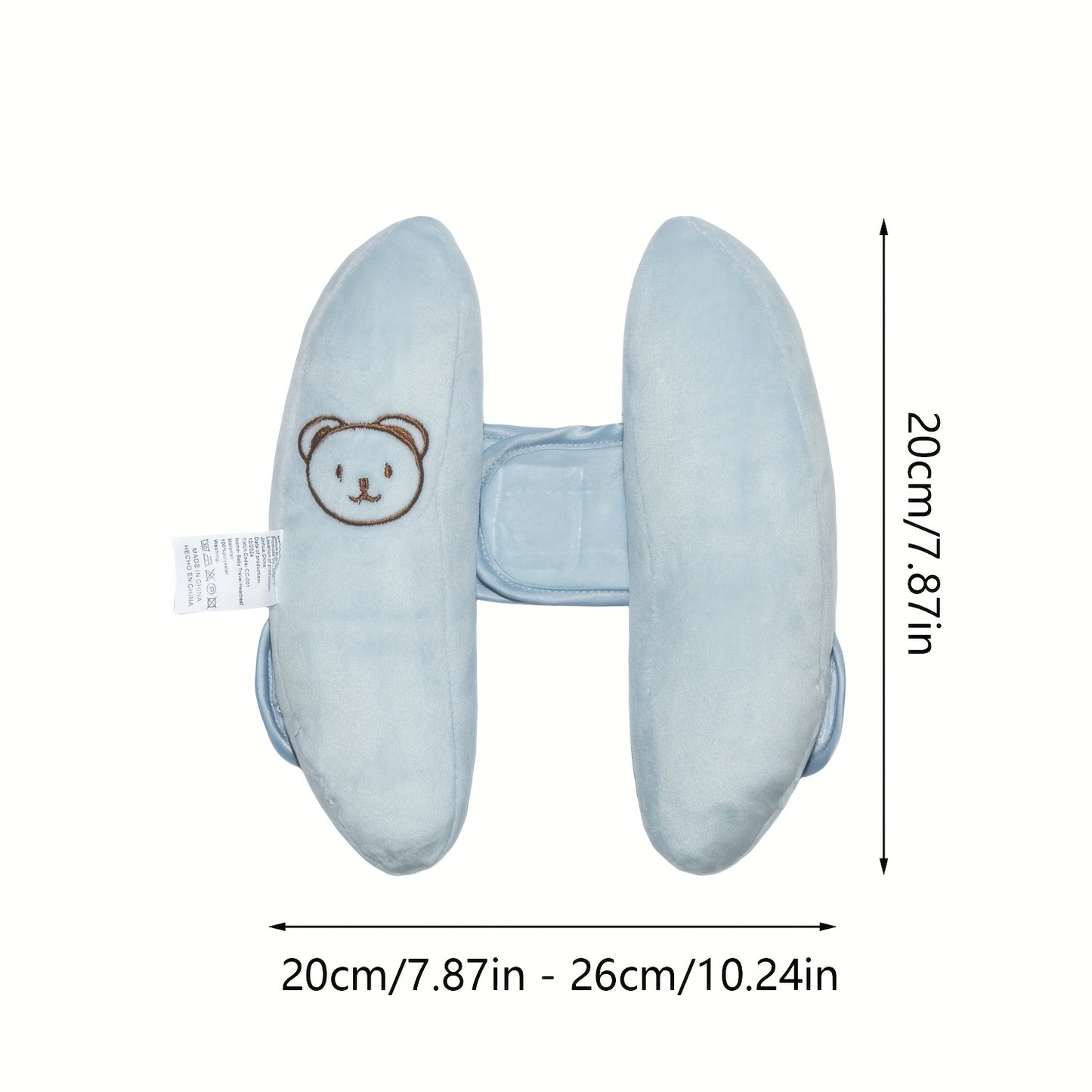 1pc Baby Stroller Safety Pillow with Cute Bear Design - Soft Polyester Material, Multiple Use for Car Seat & Stroller, Supportive Head & Neck Protection, Prevents Wobble, Deformation-Free After Use, Stroller Accessorie