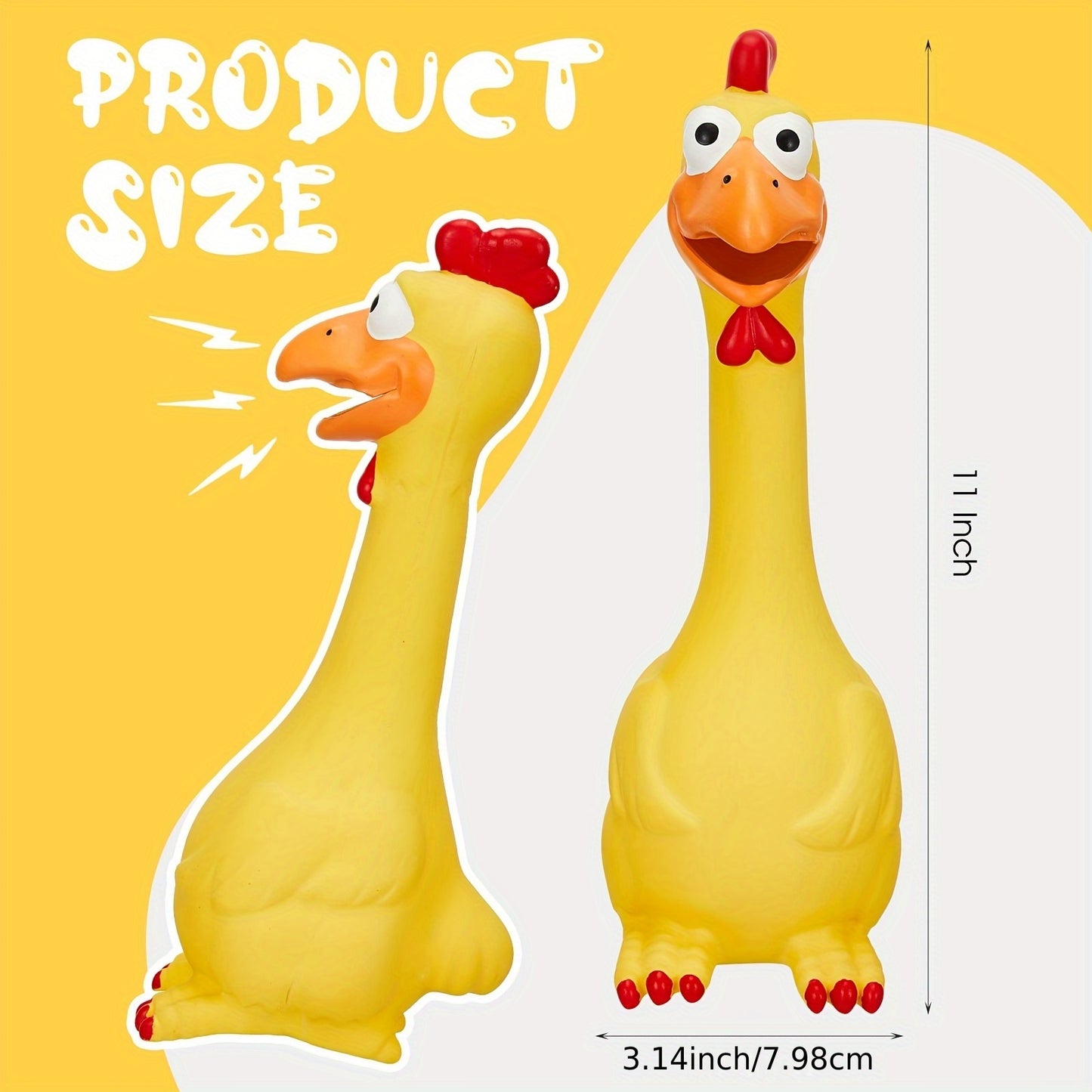 2pcs Squeaky Chicken Dog Toys for Anxiety Relief Durable Latex Chew Toy for All Breeds