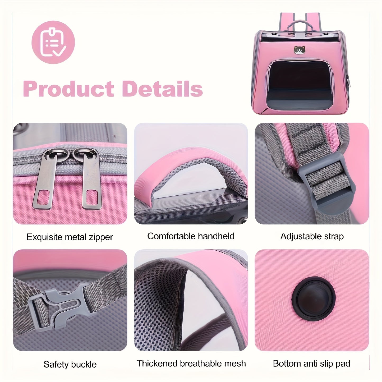 Airline Approved Pet Carrier Backpack for Small Dogs Cats and Puppies Portable Travel Bag