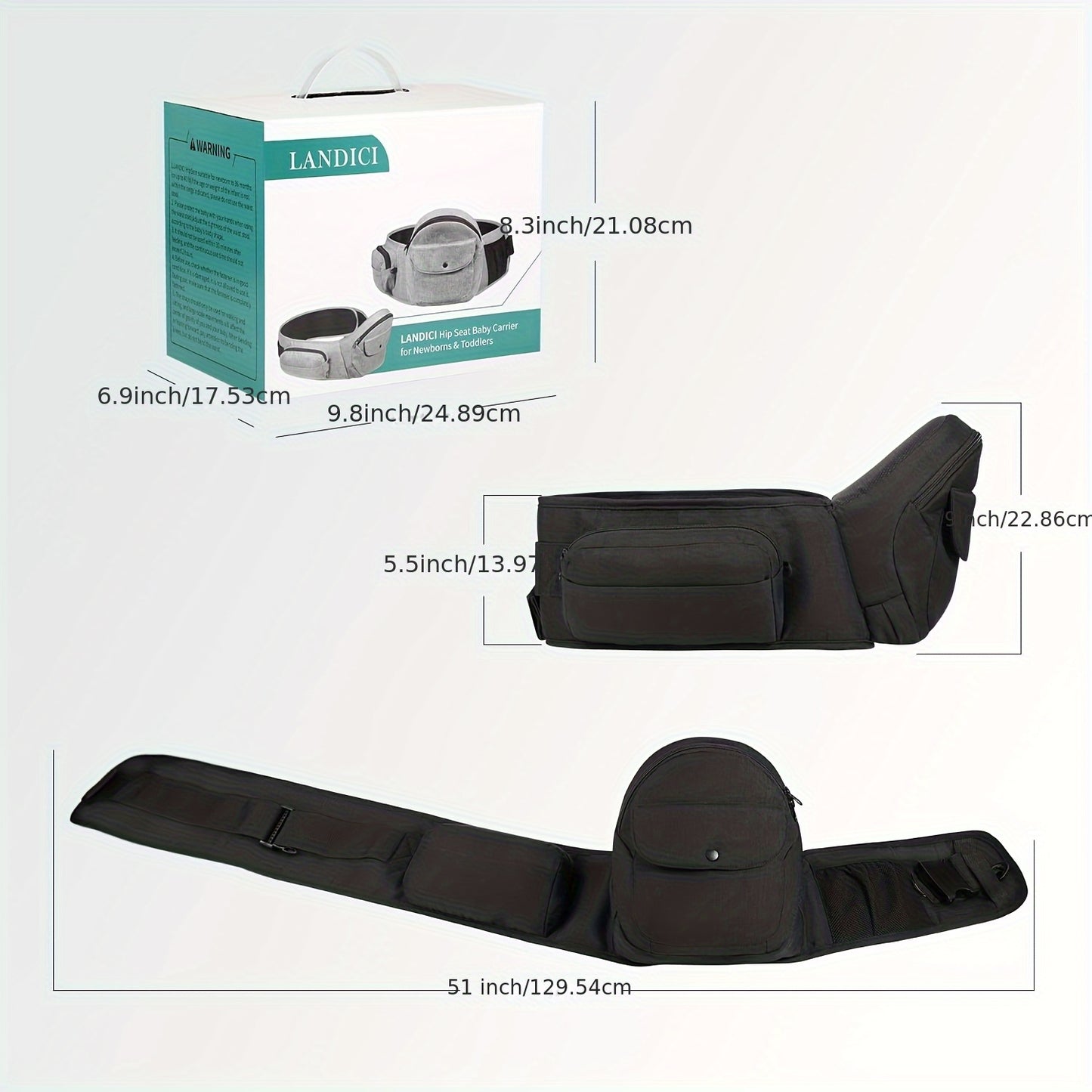 Ergonomic Baby Carrier with 3D Belly Protector and Adjustable Waistband for Newborns