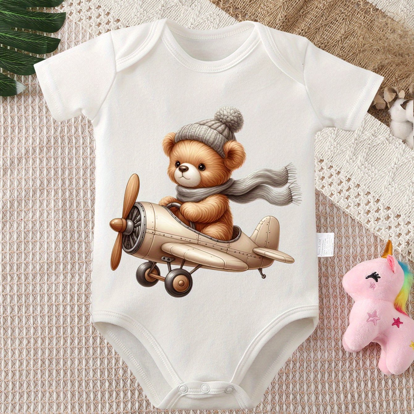 Cute Cartoon Bear Baby Onesie High Quality Cotton Romper for 0 to 12 Months Newborn