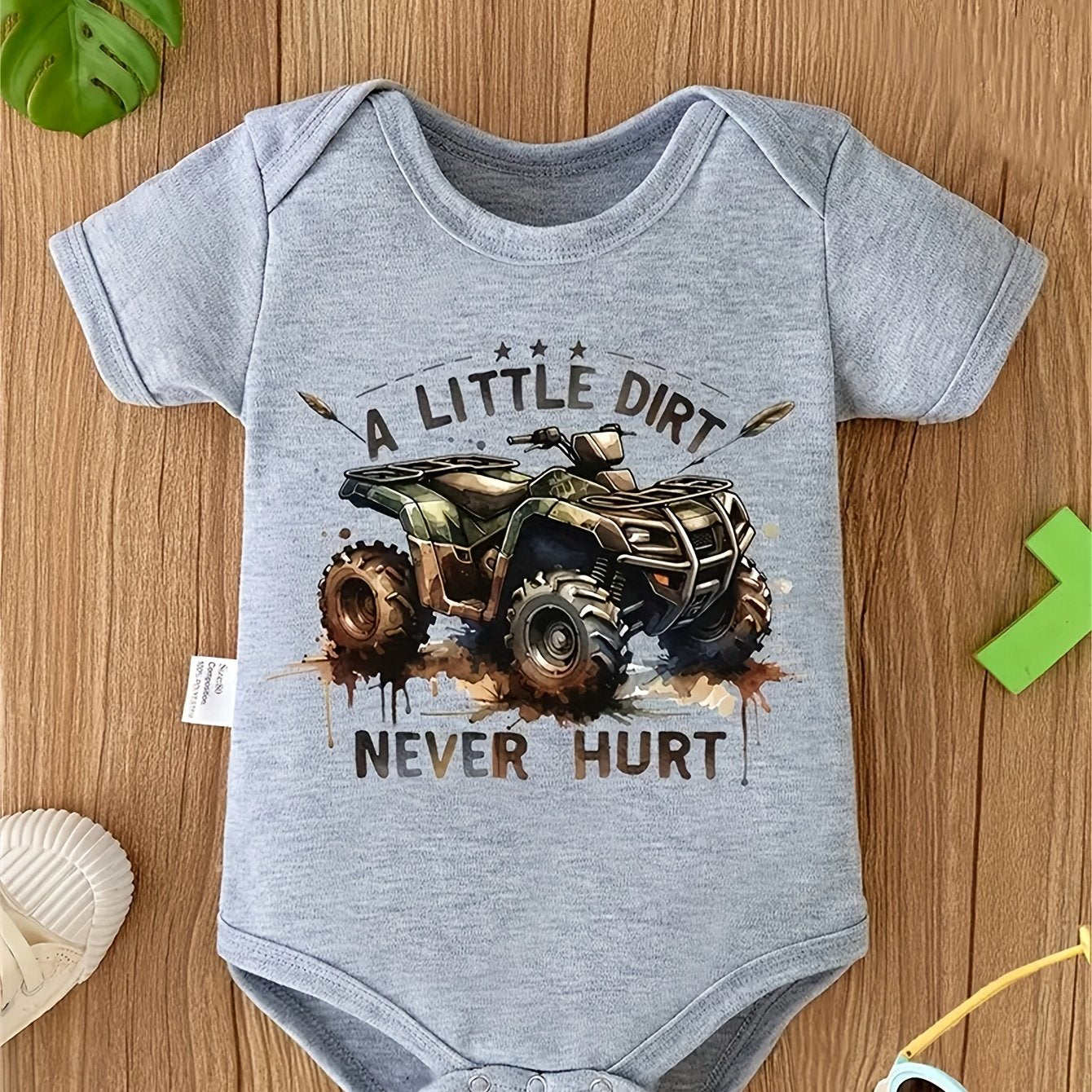 A Little Dirt Never Hurt Baby Crawl Jumpsuit Soft Cotton Outdoor Clothes for Infants