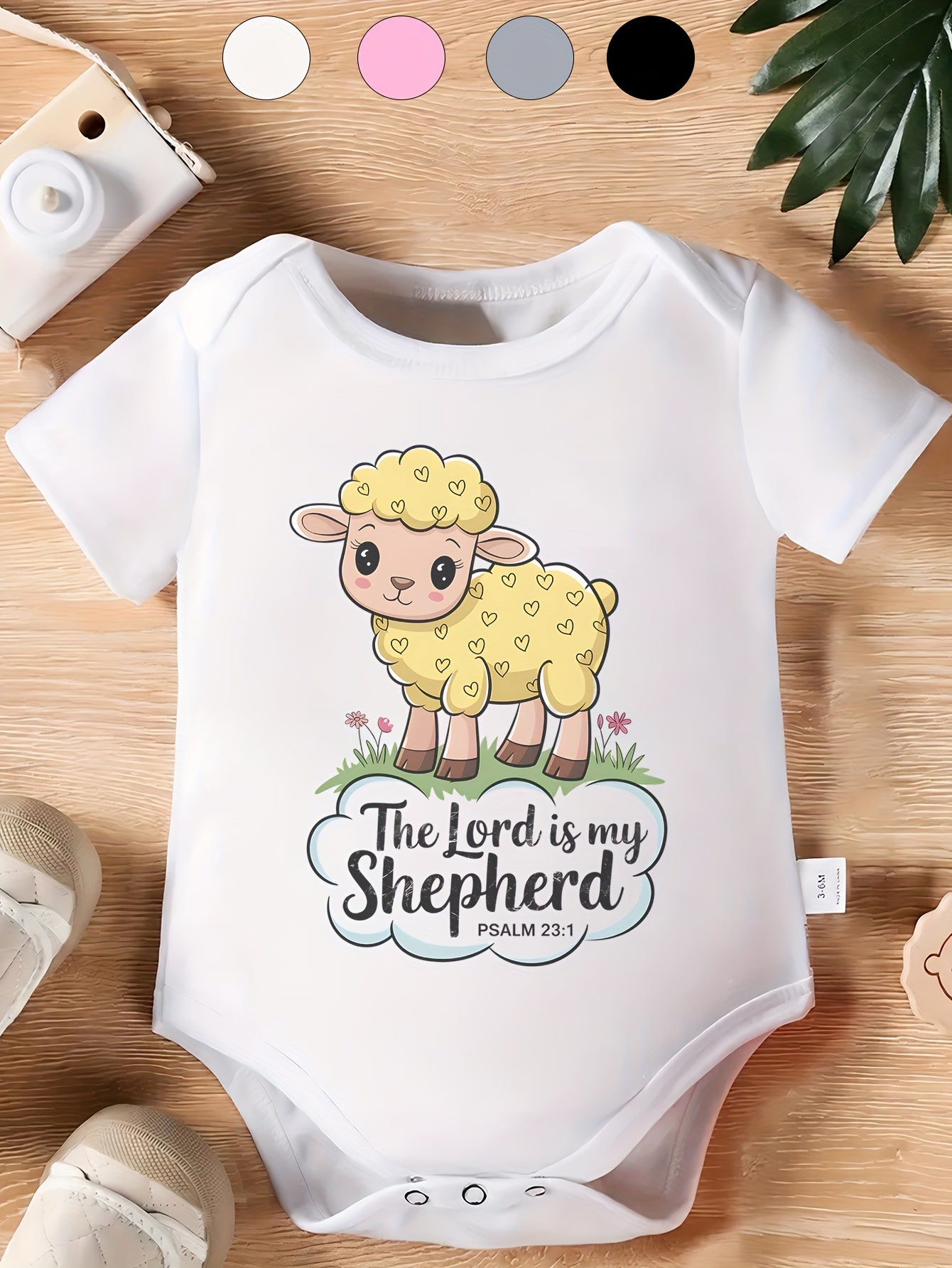 The Lord Is My Shepherd Baby Onesie for Spring Summer Soft Cotton Outfit 0-12 Months