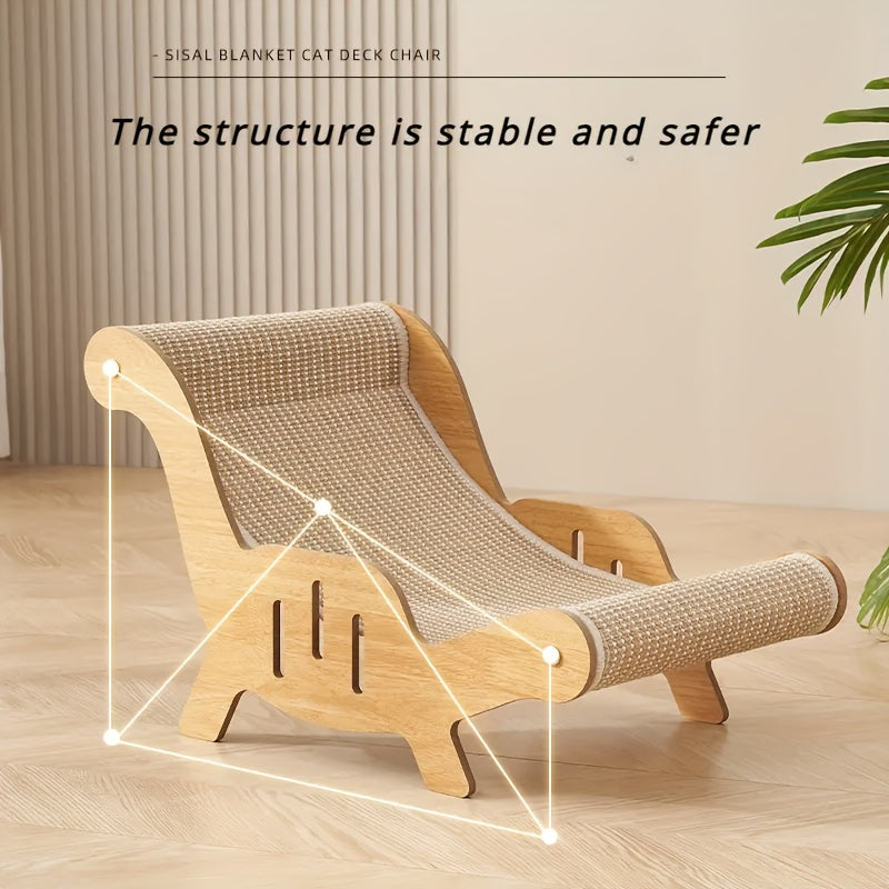 Extra Large Durable Cat Scratching Board Lounge Chair Made with Sisal for Indoor Cats