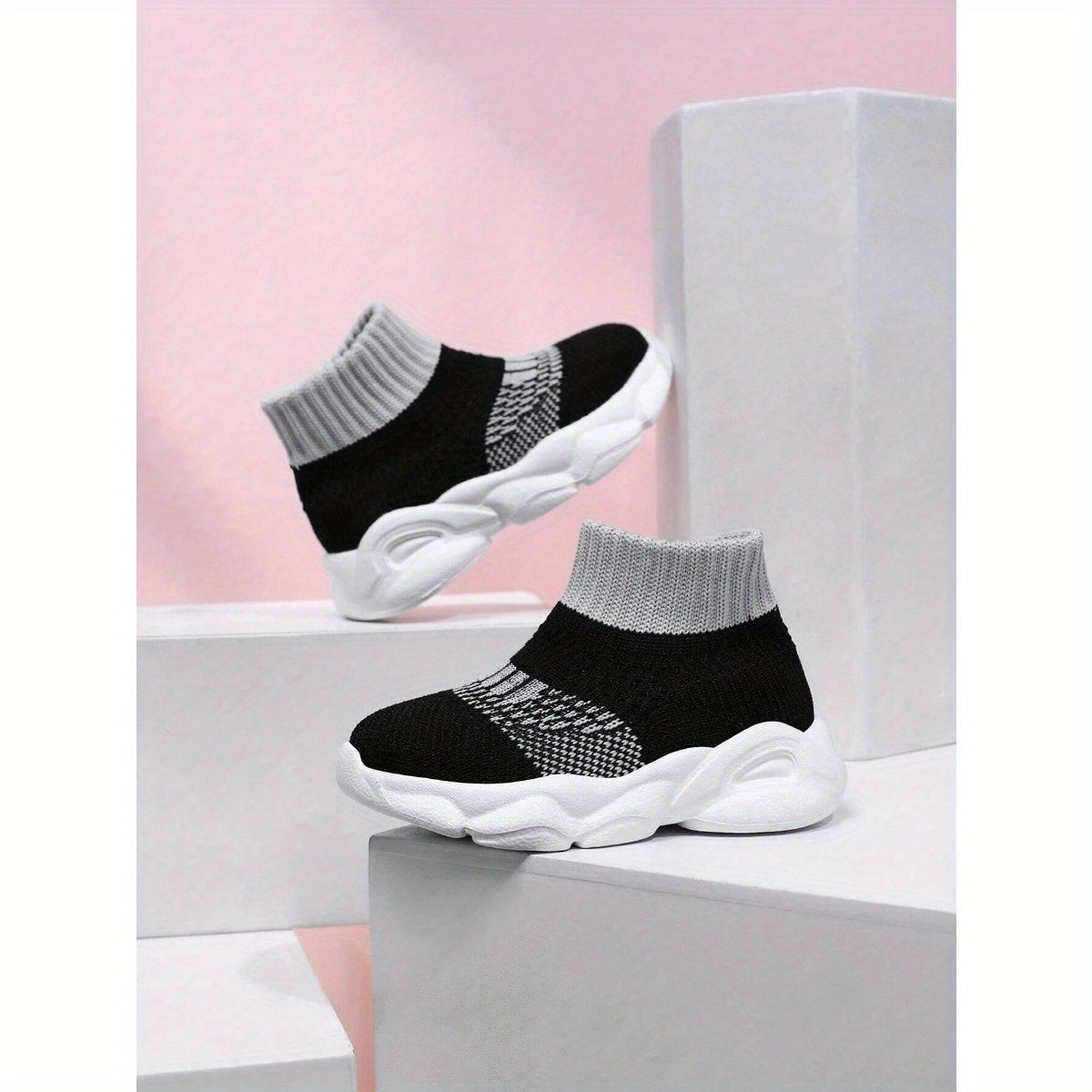 Classic Youngsters High-Top Sneakers Breathable Slip-On EVA Sole All-Season Casual Sports Shoes