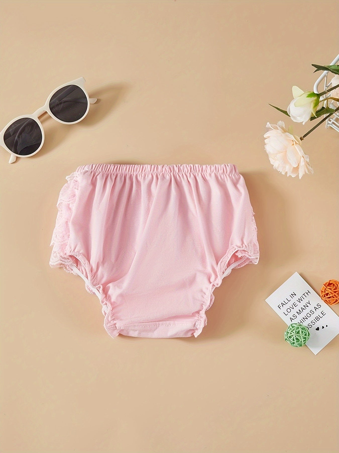 5-piece Set Solid Color Children's Lace Shorts Baby Cute PP Pants Baby Shorts Photo Clothes