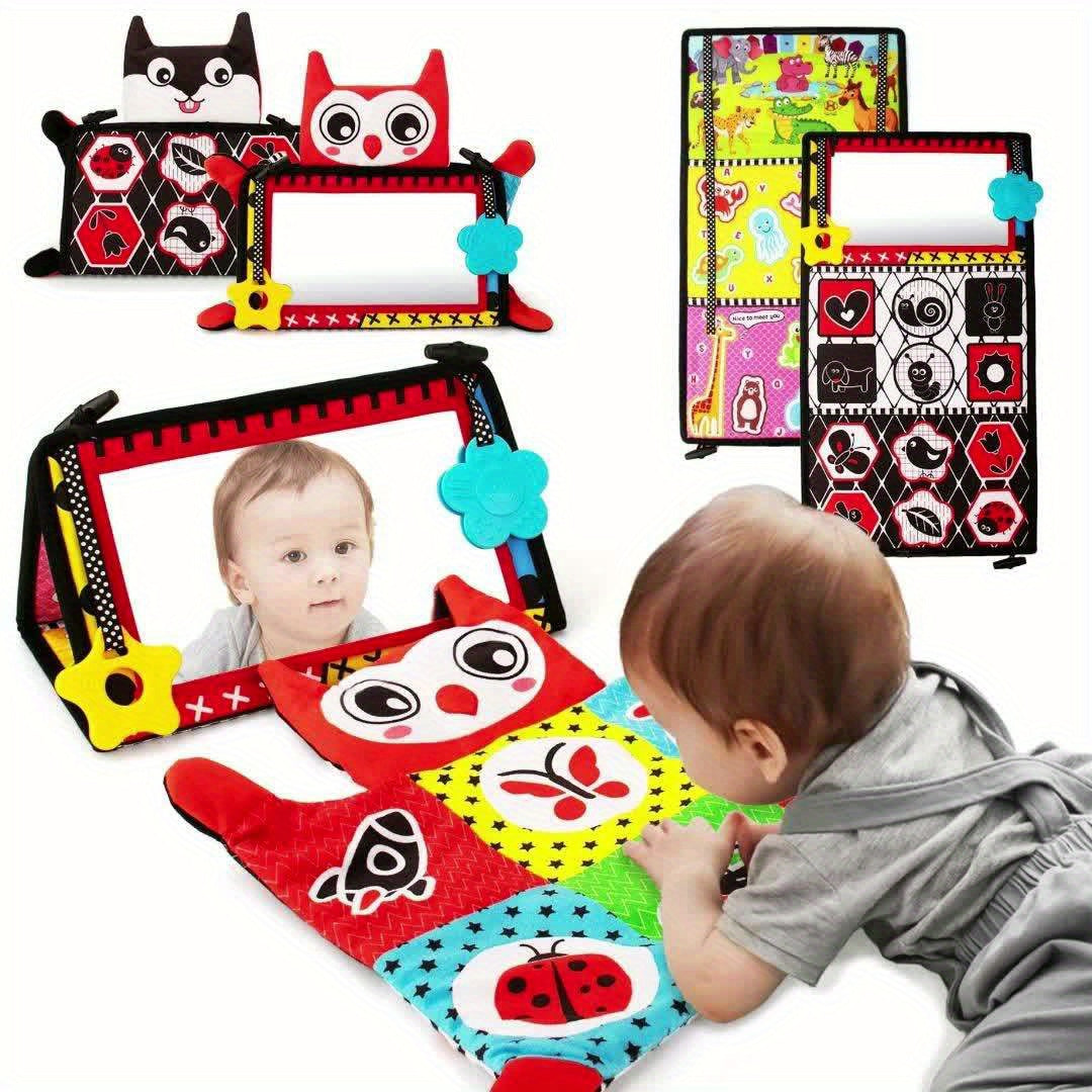 High Contrast Baby Mirror Toys for Sensory Development and Tummy Time Fun