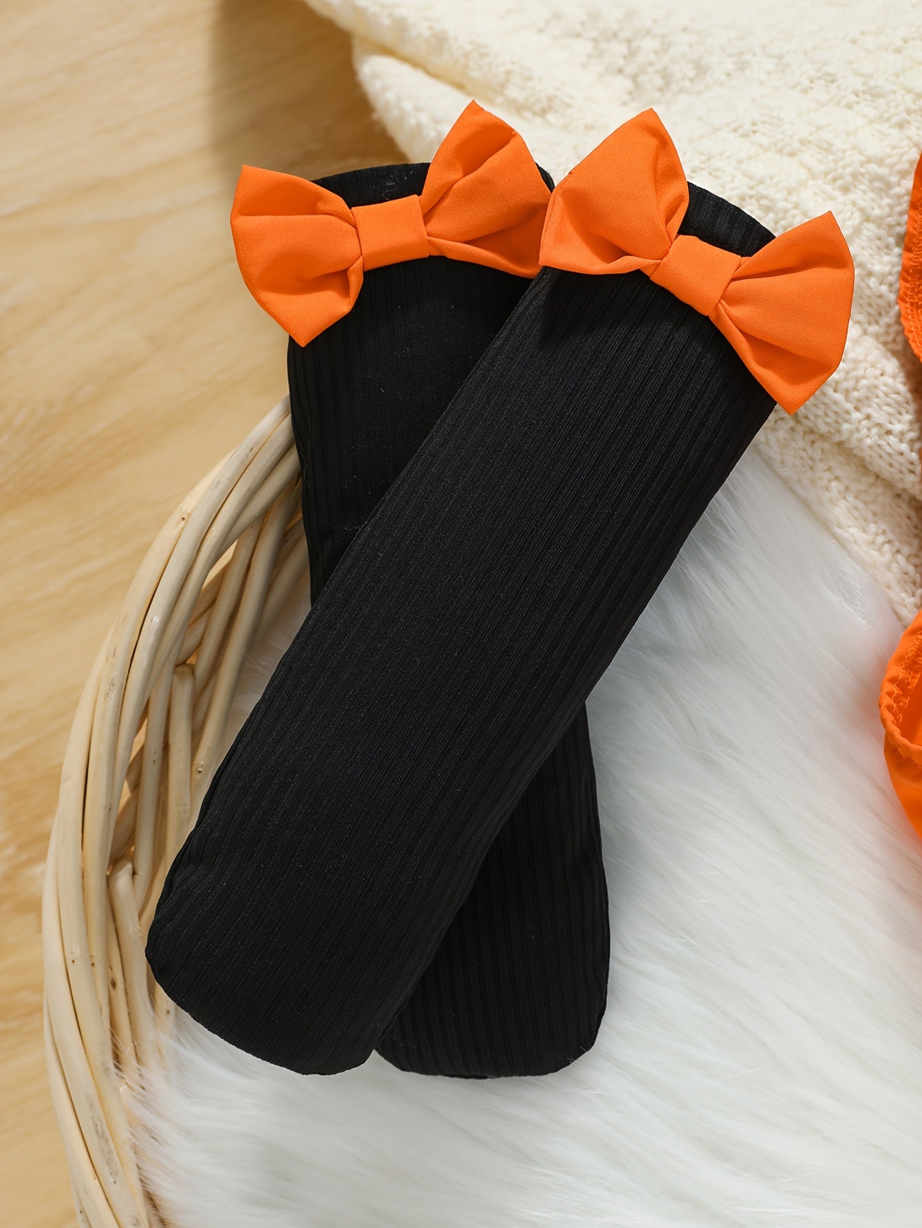 Halloween Baby Girl 3 Piece Bow Tie Dress And Pantyhose