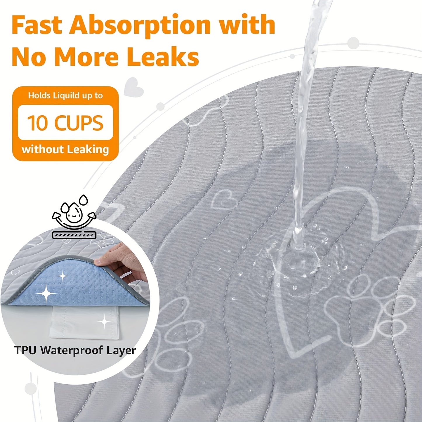 Comfortable Non-Slip Washable Pet Mat for Dogs Extra Large Reusable Odor-Resistant Pads