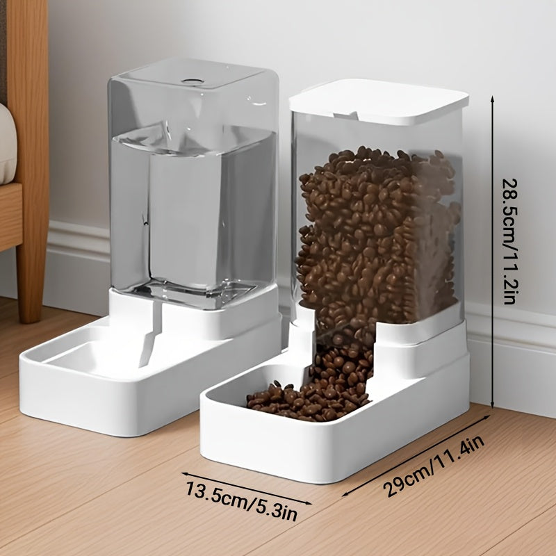 2pcs Automatic Dog Food and Water Dispenser Non Electric Transparent Durable Design